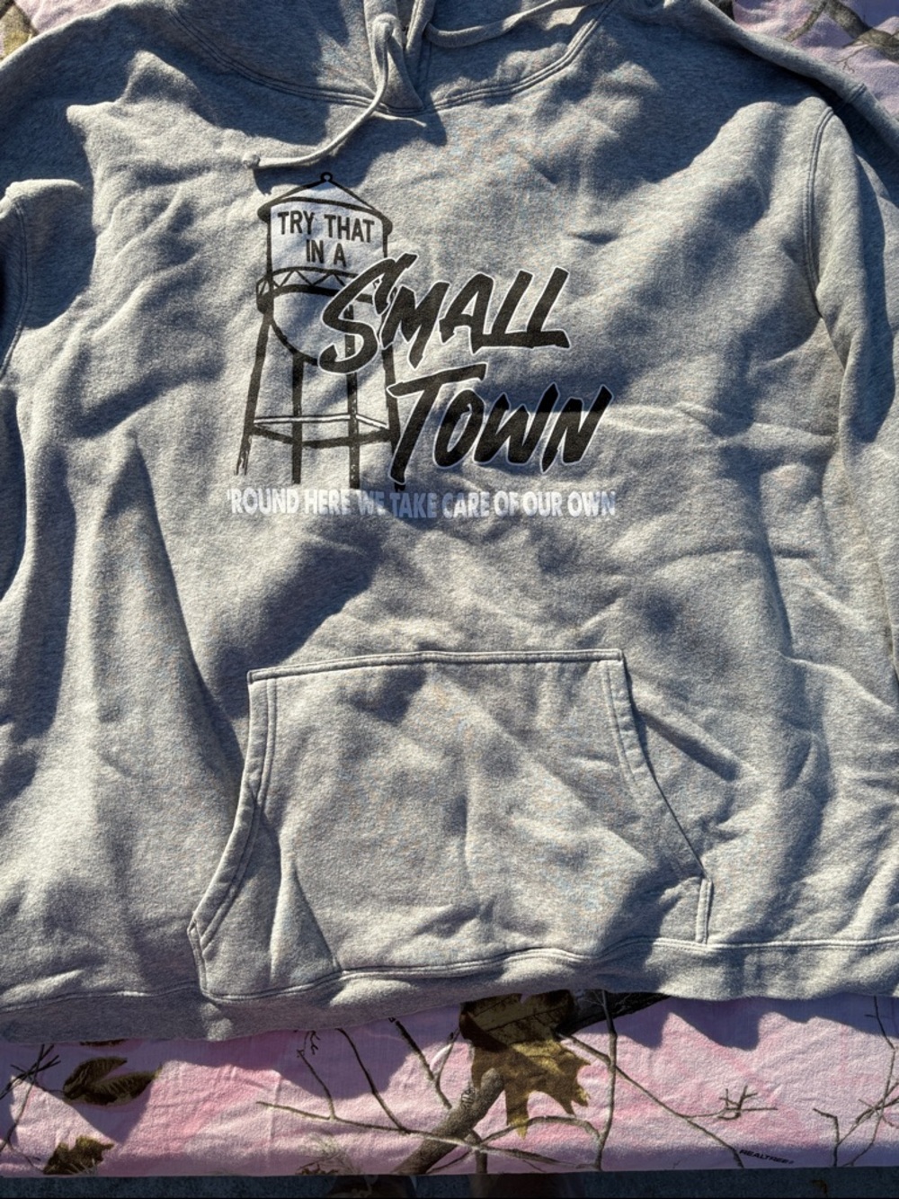 Small Town Graphic Hoodie - Gray